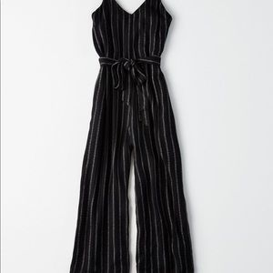 American Eagle AEO Black Striped Jumper XS